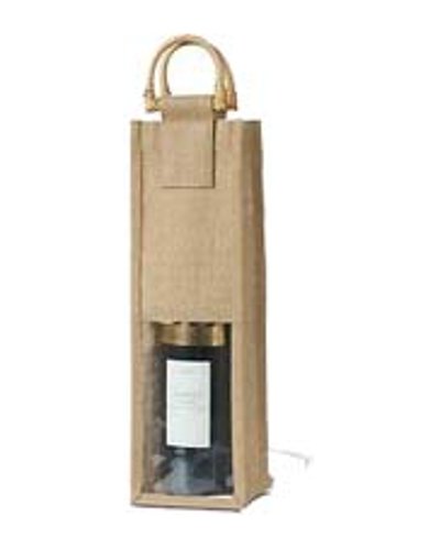 Burlap Wine Gift Bag with Window